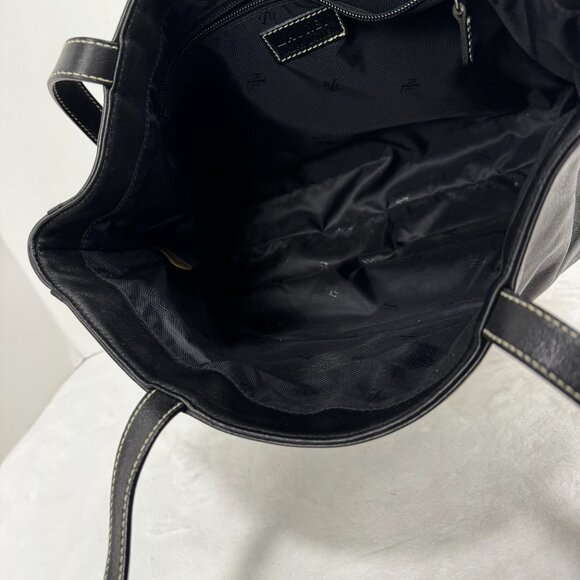 Ralph Lauren RLL Black Smooth Leather Front Flap Shoulder Bag Double Strap Class - Picture 12 of 16